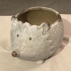 Unique Ceramic Gray Hedgehog/Porcupine Succulent Planter-6.5" Long & 3.75" H-EUC